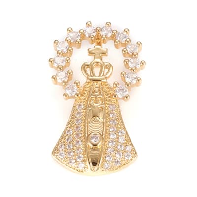 COLGANTE B/ORO VIRGEN DEL VALLE CON ZIRCONES 24X15MM1