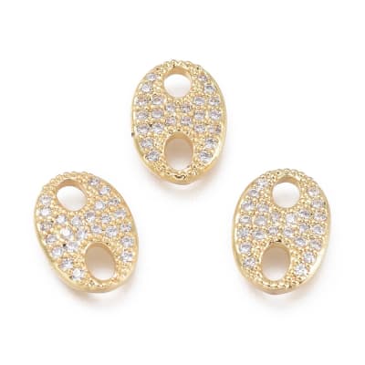 CONECTOR B/ORO OVAL GUCCI CON ZIRCONES 10X7MM