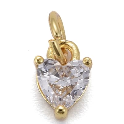 COLGANTE B/ORO CORAZON DE ZIRCON BLANCO 8X5MM