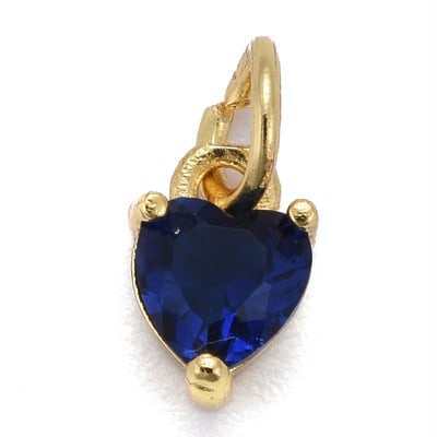 COLGANTE B/ORO CORAZON DE ZIRCON AZUL 8X5MM1