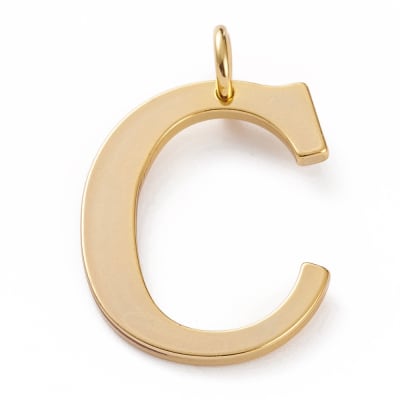 COLGANTE B/ORO LIGERO INICIAL C 27X22MM