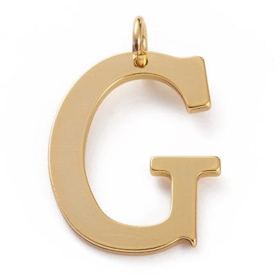 COLGANTE B/ORO LIGERO INICIAL G 27X22MM