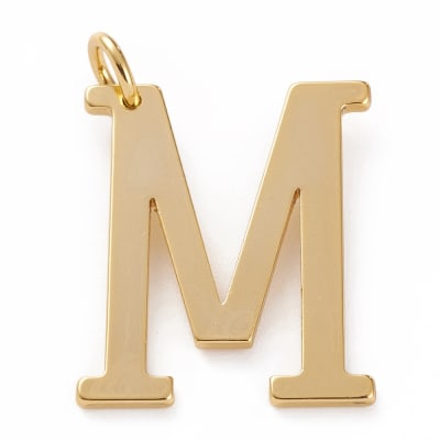 COLGANTE B/ORO LIGERO INICIAL M 27X22MM2