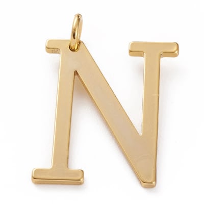 COLGANTE B/ORO LIGERO INICIAL N 27X22MM