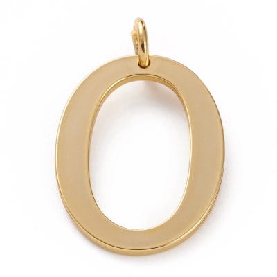 COLGANTE B/ORO LIGERO INICIAL O 27X22MM