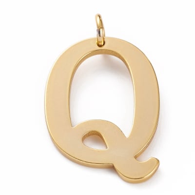 COLGANTE B/ORO LIGERO INICIAL Q 27X22MM