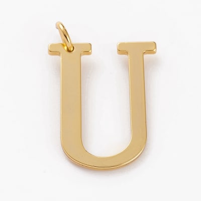 COLGANTE B/ORO LIGERO INICIAL U 27X22MM