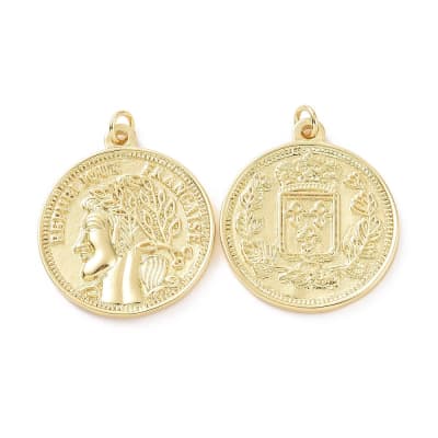 COLGANTE B/ORO MONEDA FRANCESA GRD. 28X26MM