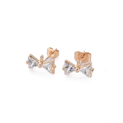 BASE DE ARO B/O LAZO CON ZIRCONES 12X6MM