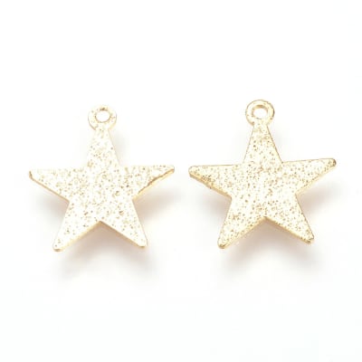 COLGANTE ACERO INOX. B/O ESTRELLA PLANA TEXTURIZADA 14X13MM