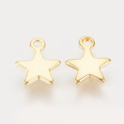 MINI DIJE B/ORO ESTRELLA PLANA 8X6MM
