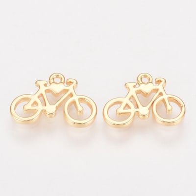 COLGANTE B/ORO BICICLETA PLANA 9X13MM