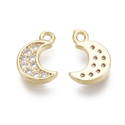 MINI DIJE B/ORO LUNITA CON ZIRCONES 9X6MM1