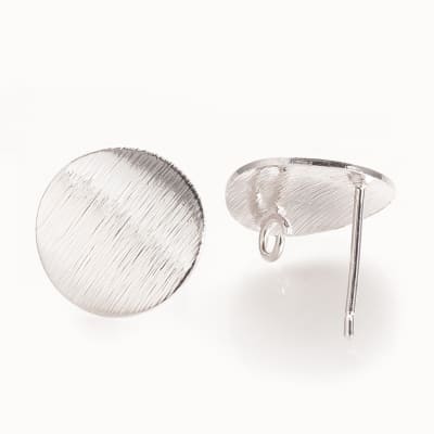 PENDIENTES B/PLATINO CIRCULO CURVO 15MM