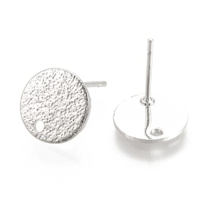 PENDIENTES B/PLATINO CIRCULO PLANO BRILLANTE 10MM