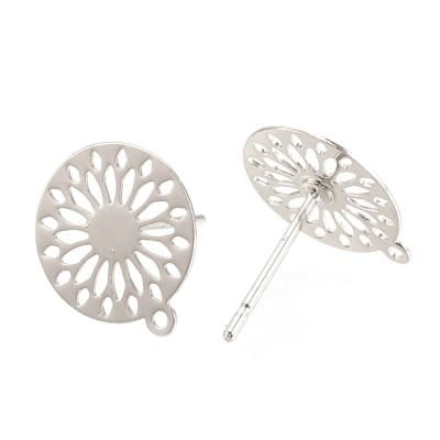 PENDIENTES B/PLATINO FLOR MANDALA 12X11MM1