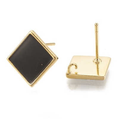 BASE DE ARO B/O CUADRADO ESMALTADO NEGRO 10X10MM1