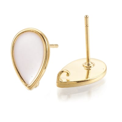 BASE DE ARO B/O GOTA ESMALTADOS BLANCOS 12X8MM1