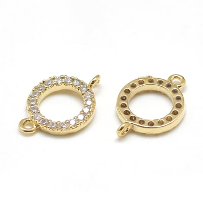 CONECTOR B/ORO CIRCULO HUECO PEQ. CON ZIRCONES 11X8MM1