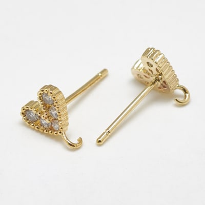 BASE DE ARO B/O CORAZON CON ZIRCONES 8MM