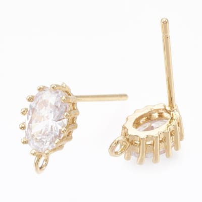 BASE DE ARO B/O ZIRCON OVAL ENGASTADO 10X6MM1