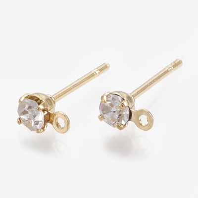 BASE DE ARO B/O PIN MINI CON ZIRCON 5X3MM