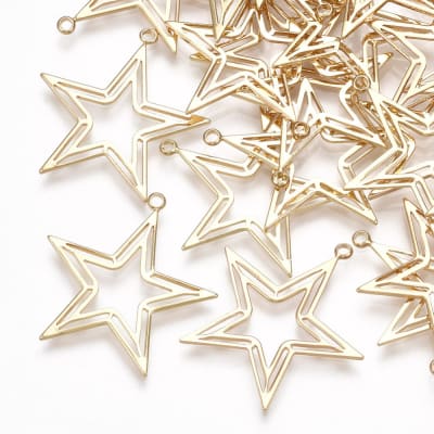 COLGANTE B/ORO ESTRELLA DOBLE 25MM
