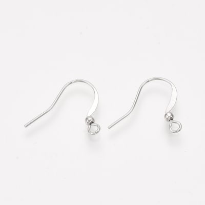 PENDIENTES B/PLATINO FRANCESES CON LAZO HORIZ. 17X20MM