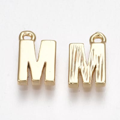 COLGANTE B/ORO INICIAL MINI M 8X5MM