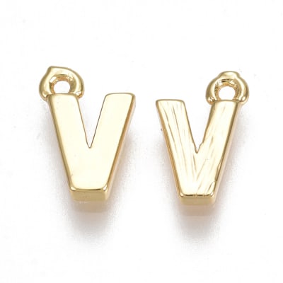 COLGANTE B/ORO INICIAL MINI V 8X5MM
