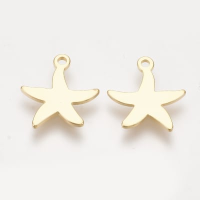 COLGANTE B/ORO ESTRELLA DE MAR PLANA 13X12MM