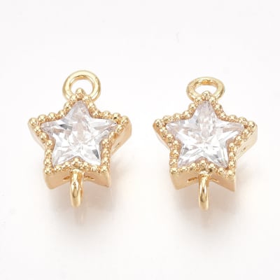 CONECTOR B/ORO MINI ESTRELLA ZIRCON 10X7MM1