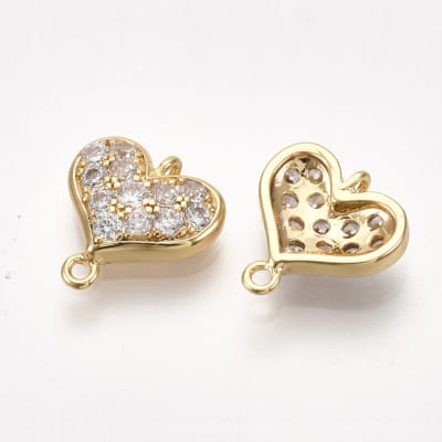 CONECTOR B/ORO CORAZON PEQ. CON ZIRCONES 10MM1