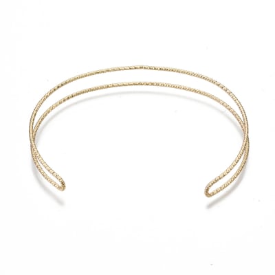 PULSERA BAÑO DE ORO TEXTURIZADA DOBLE 6CM1