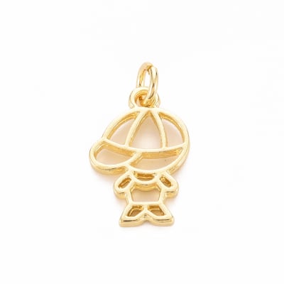 COLGANTE B/ORO NIÑO HUECO 16X12MM1