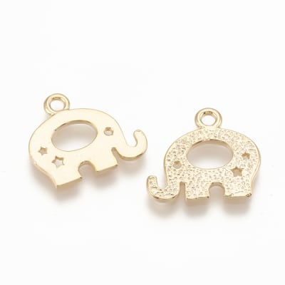 COLGANTE B/ORO ELEFANTE TEXTURIZADO 11X13MM
