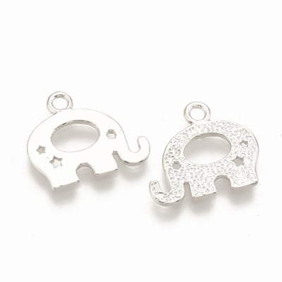 COLGANTE B/PLATINO ELEFANTE 11X13MM