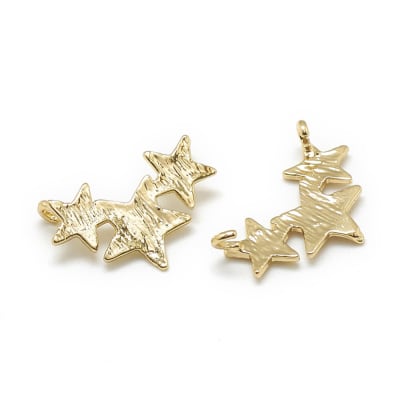 CONECTOR B/ORO TRIPLE ESTRELLA 15X10MM