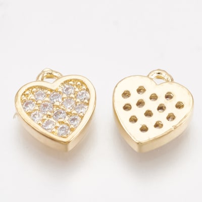 COLGANTE B/ORO MINI CORAZON CON ZIRCONES 7X6MM1