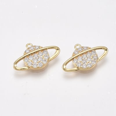 COLGANTE B/ORO PLANETA CON ZIRCONES 10X16MM1