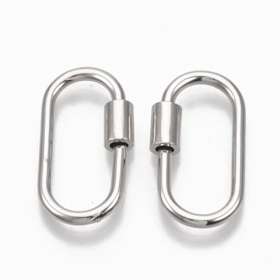 BROCHE TORNILLO OVALADO BAÑO PLATINO 25X14MM