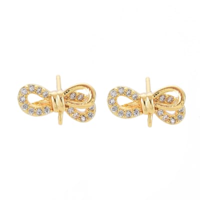 BASE DE ARO B/O LAZO CON ZIRCONES 7X12MM