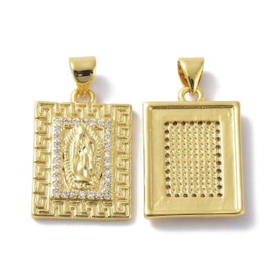 COLGANTE B/ORO VIRGEN MARIA RECTANGULO CON ZIRCONES 21X15MM3
