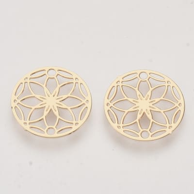 CONECTOR B/ORO LIGHT MANDALA 8 PETALOS 13MM