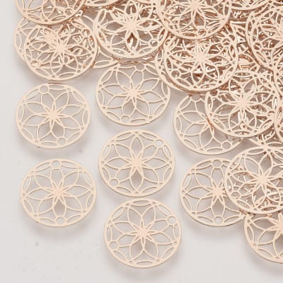 CONECTOR B/ORO ROSA MANDALA 8 PETALOS 13MM
