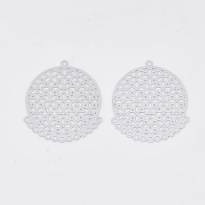 CONECTOR BAÑO DE PLATINO ARAÑA PARA AROS 32X28MM