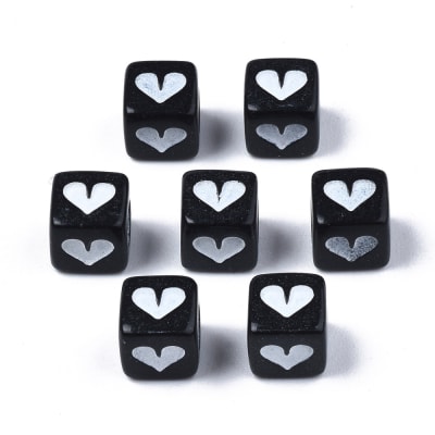 PASADOR  CUBO CORAZON ACRILICO 6MM (12)
