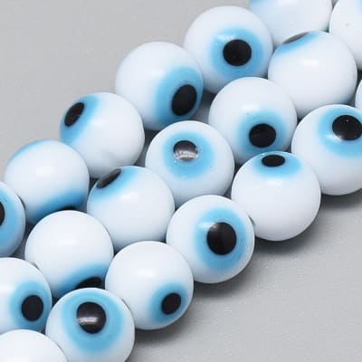 CRISTAL MURANO OJO TURCO BLANCO 4MM