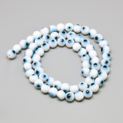 CRISTAL MURANO OJO TURCO BLANCO 6MM