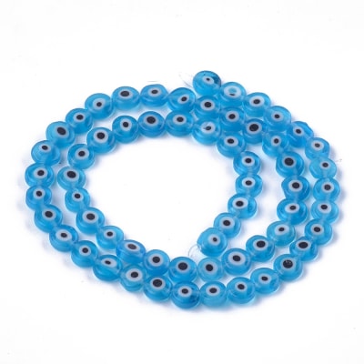 CRISTAL MURANO OJO TURCO PLANO AZUL CIELO 6X2MM